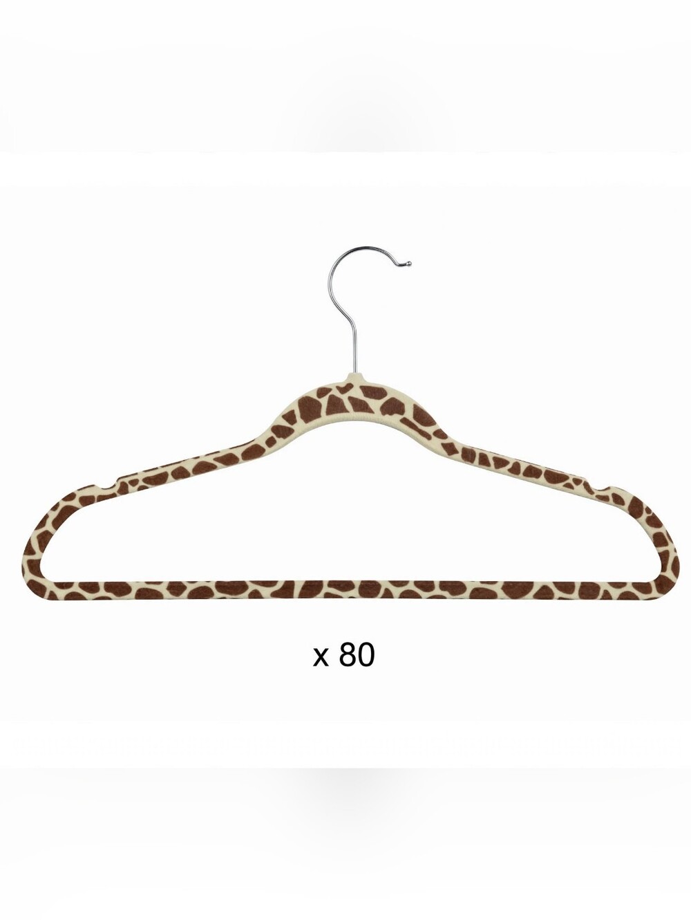 Joy Mangano Huggable Hangers 80pc Set Brown Giraffe Print Vintage NIB